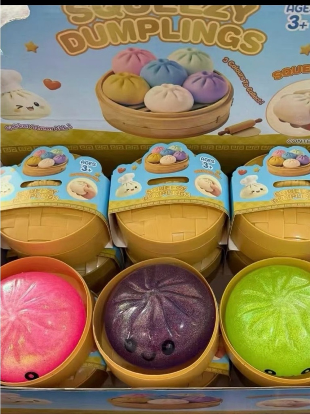 12pcs Glitter crazy Squishy dumplings large same face different colors